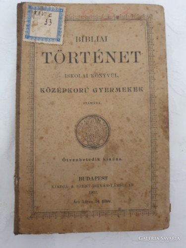 Róder Alajos - Bibliai történet (iskolai könyvül nagyobb gyermekek számára) (kihajtható térképmelléklettel)