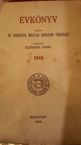 �vk�nyv Az Izraelita Magyar Irodalmi T�rsulat 1948 - �vk�nyv Az Izraelita Magyar Irodalmi T�rsulat 1948