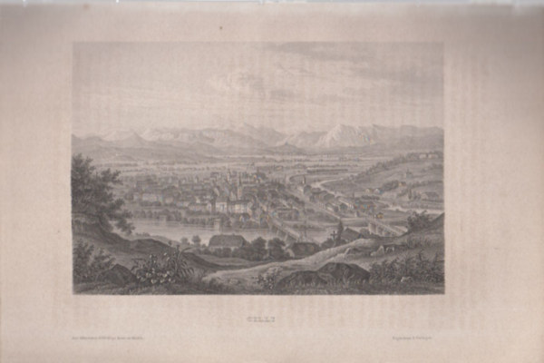 Cilli (Kzpkori megye volt a mai Szlovnia terletn, Eurpa) (16x23,5 cm mret eredeti aclmetszet, 1856-bl)