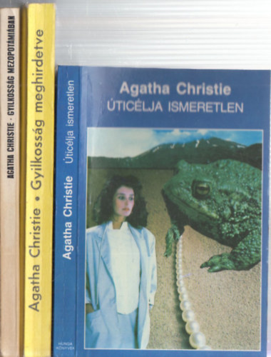 Agatha Christie - 3 db. Agatha Christie krimi (Gyilkosság Mezopotámiában + Gyilkosság meghirdetve + Úticélja ismeretlen)