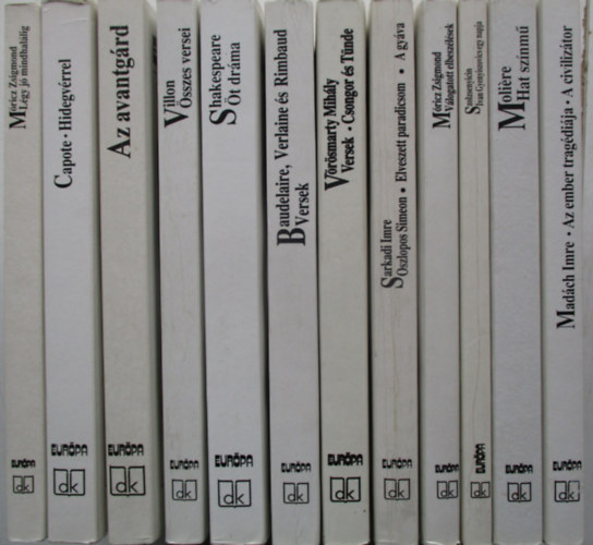 12 db k�telez� olvasm�ny a di�kk�nyvt�r sorozatb�l (Csongor �s T�nde, V�logatott elbesz�l�sek, Hat zs�nm�, A civiliz�tor,L�gy j� mindhal�lig, �t dr�ma, Az avantg�rd, stb..)
