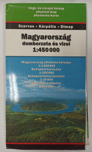 Magyarorszg domborzata s vizei 1:450 000 ( Hegy- s vzrajzi trkp )