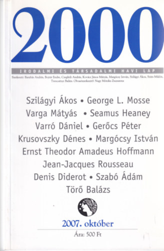 2000 Irodalmi s Trsadalmi Havi Lap - 2007. Oktber