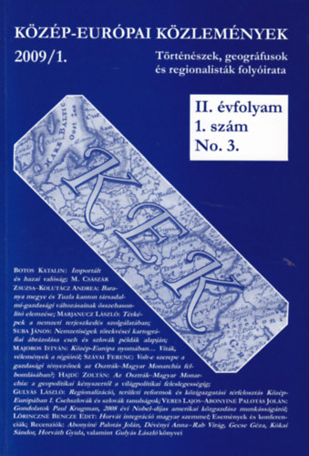 Dr. Sz�vai Ferenc DSc habil PhD  PhD Guly�s L�szl� - K�z�p-Eur�pai K�zlem�nyek 2009/1. II. �vf. 1. sz�m No. 3.