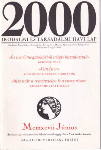 2000 Irodalmi és Társadalmi Havi Lap - 1997. Június