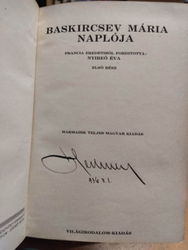Baskircsev M�ria napl�ja I-II. (egybek�tve)