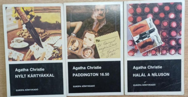 Agatha Christie - 3 db Agatha Christie k�tet: Hal�l a N�luson - Ny�lt k�rty�kkal - Paddington 16.50