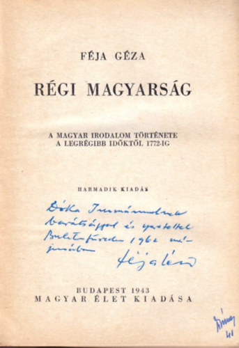 F�ja G�za - A r�gi magyars�g
