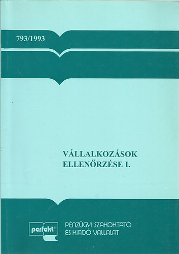 Rdfai Tibor - dr. Herner Ern - Bksi Sndor - Szp Tams - Vllalkozsok ellenrzse I-II.