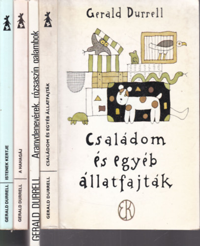 Gerald Durrel - 4 db. humoros ktet (Csaldom s egyb llatfajtk + Aranydenevrek, rzsaszn galambok + A hahagj + Istenek kertje)