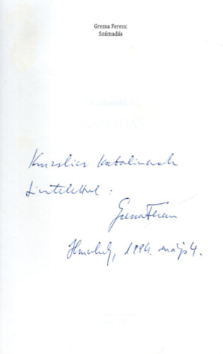Grezsa Ferenc - Sz�mad�s- dedik�lt
