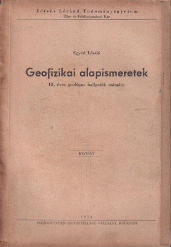 Egyed László - Geofizikai alapismeretek