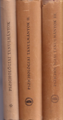 Dr. Gegesi Kiss P�l - Pszichol�giai tanulm�nyok I-III.