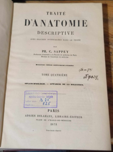 Ph. C. Sappey - Trait d'anatomie descriptive (1873)