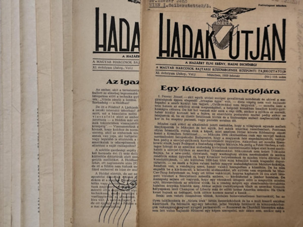 Hadak Útján - 118.,126., 354., 355., 356., 358., 366., 368., 370., 372., 379., 382., 383., 384., 385., 390., 392. szám