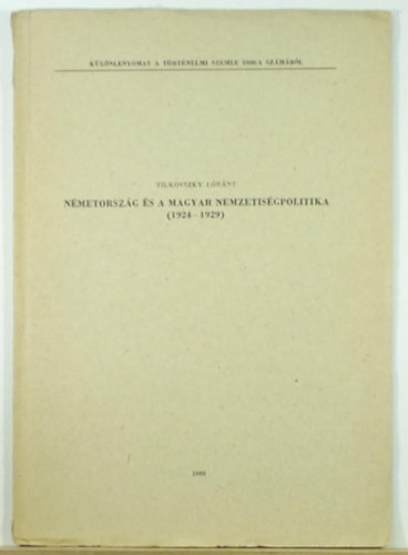 Nmetorszg s a magyar nemzetisgpolitika (1924-1929)