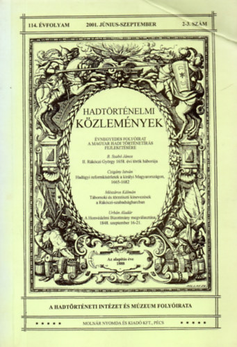 Csákváry Ferenc - Hadtörténelmi közlemények 114.évf. 2001.2-3.szám