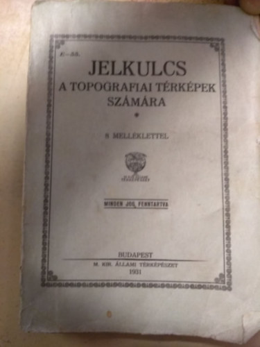 M. Kir. llami Trkpszet - Jelkulcs a topogrfiai trkpek szmra