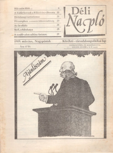 Csapó Balázs, Vass István Péter Várkonyi Balázs - Déli Napló - Ajánlószám 1989. március, Nagypéntek