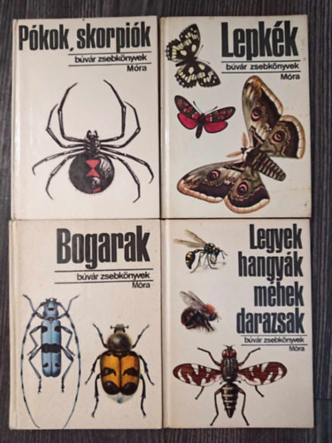 Bvr Zsebknyvek - (4db) Bvr zsebknyvek az zeltlbak / Arthropoda trzsbl: Pkok, skorpik / Lepkk / Bogarak / Legyek, hangyk, mhek, darazsak