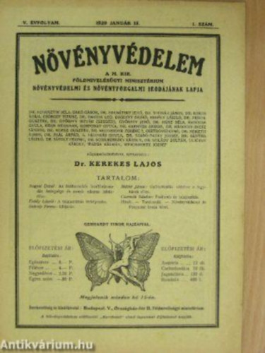 Dr. Kerekes Lajos - Nvnyvdelem, 1929 (3. vfolyam, 1-12. szm teljes vfolyam)