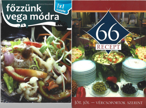 3 db szakcsknyv, Fzznk vega mdra, 66 recept - Jt, jl - vrcsoportok szerint, Kedvenc teleink