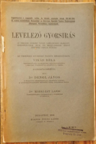 Dr. Dengl János - Levelező gyorsírás