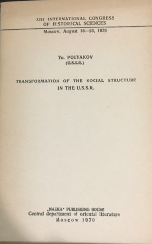 Yu. Polyakov - Transformation of the Social Structure in the U.S.S.R.