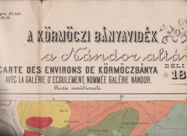 Tirscher József - A körmöczi bányavidék földtani térképe (a Nándor altáró kitüntetésével) Déli rész (1895)