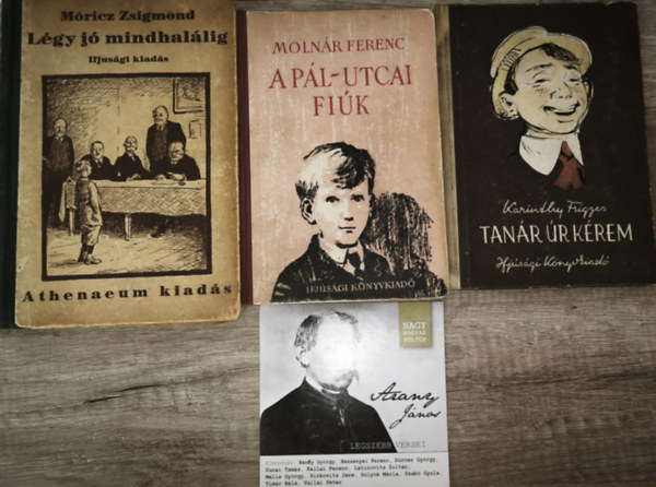 Karinthy Frigyes, Molnár Ferenc, Móricz Zsigmond Arany János - 3db kötelező olvasmány + ajándék hangoskönyv - Légy jó mindhalálig, A Pál utcau fiúk, Tanár úr kérem + Aray János legszebb versei (többek közt elmondják: Bánffy György, Sinkovits Imre, Vallai Péter)