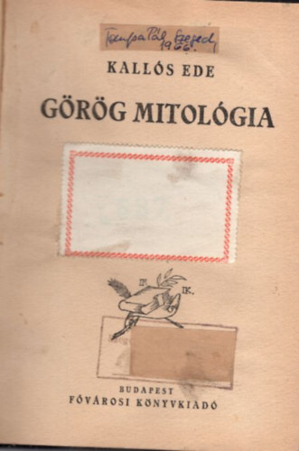 Kalls Ede - Grg mitolgia