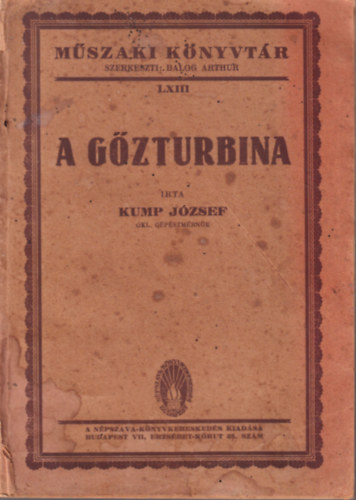 Kump József - A gőzturbina