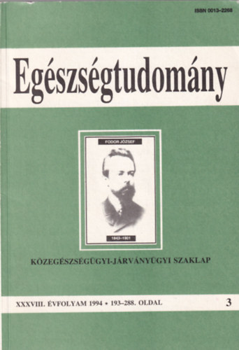 Virgh Zoltn - Egszsgtudomny Kzegszsggyi-jrvnygyi szaklap 1994. 3. szm