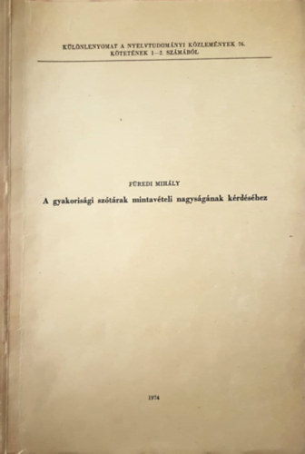 Fredi Mihly - A gyakorisgi sztrak mintavteli nagysgnak krdshez