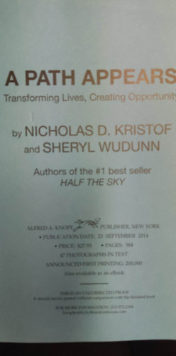 Sheryl WuDunn Nicholas Kristof - A Path Appears: Transforming Lives, Creating Opportunity