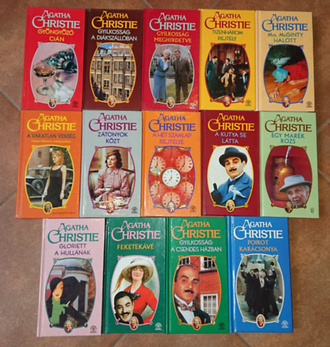 Agatha Christie - 14 kivl krimi Agatha Christie-tl: Gyngyz cin / Gyilkossg a dikszllban / Gyilkossg meghirdetve / Tizenhrom rejtly / Mrs. McGinty halott / A vratlan vendg / Ztonyok kzt (teljes cmlista a lersban)