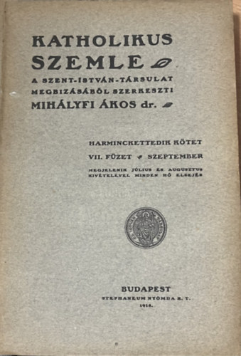 Katolikus szemle 1918. szeptember
