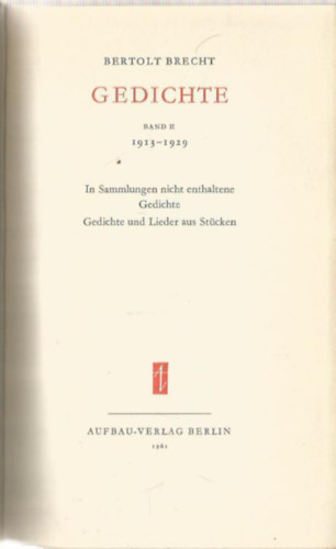 Bertolt Brecht - Bertolt Brecht Gedichte II. (1913-1929)