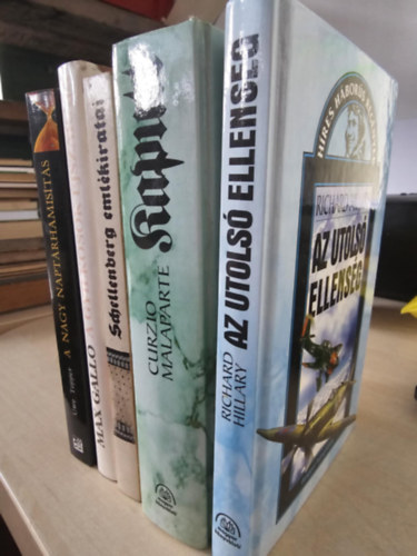 Curzio Malaparte, Max Gallo, Uwe Topper Richard Hillary - 5db t�rt�nelmi reg�ny: Az utols� ellens�g+ Kaputt+ Schellenberg eml�kiratai+ A gyilkosok �jszak�ja+ A nagy napt�rhamis�t�s