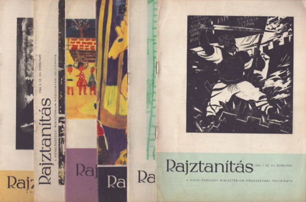 Farkas Gy�rgy  (szerk.) - Rajztan�t�s - Az Oktat�si Miniszt�rium m�dszertani foly�irata - VII.�vf. 1965/1-6.sz�m teljes �vfolyam