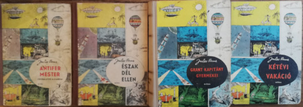 Verne Gyula - 4 kötet Jules Verne Gyula ( Antifer mester , Észak Dél ellen , Grant kapitány gyermekei , Kétévi vakáció )