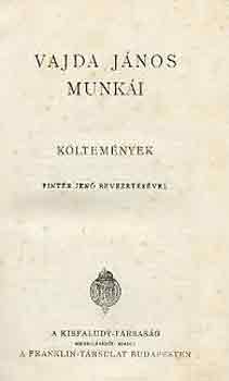 Vajda János - Vajda János munkái: Költemények