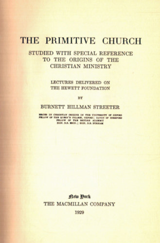 ismeretlen - The primitive church