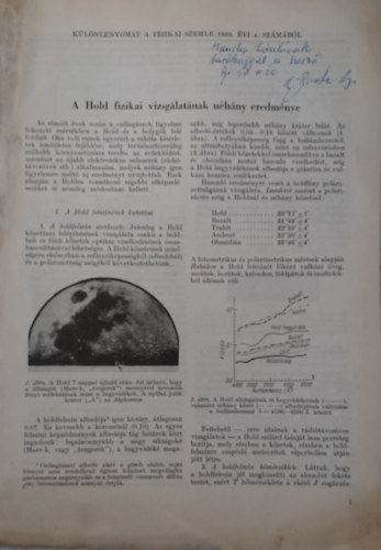 Hédervári Péter - A Hold fizikai vizsgálatának néhány eredménye