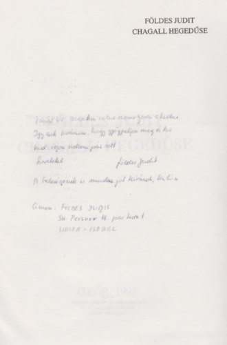 Fldes Judit - Chagall hegedse (Dediklt)