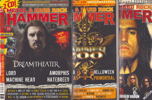 Cseltei Lszl  Lnrd Lszl (szerk.) - 3 db Metal Hammer magazin: 2006/1., 2008/1., 2009/6. szmok