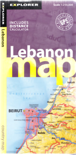 Lebanon map 1:250,000
