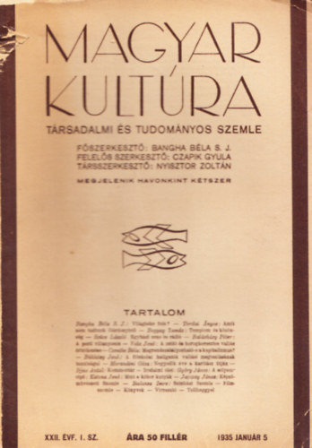 Bangha B�la S. J.  (Szerk.) - Magyar Kult�ra 1935 II. f�l�v