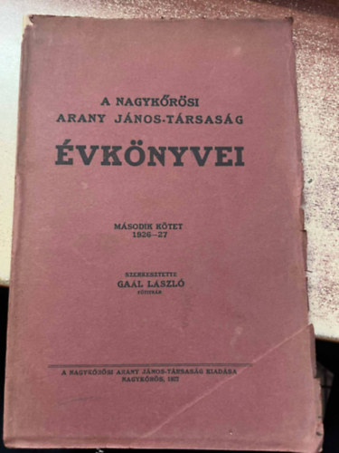 A Nagykrsi Arany Jnos Trsasg vknyvei msoddik ktet 1926-27