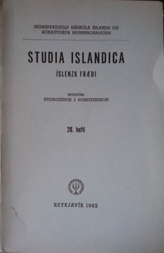 Peter Hallberg - Snorri Sturluson och Egil Saga Skallagrmssomar. Ett frsk till spraklig frfattarbestmning (Studia Islandica 20.)